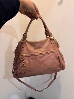 Vintage Miu Miu Blush Pink Leather Satchel Bag